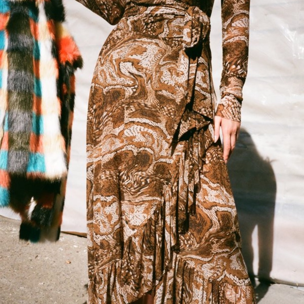 Ganni Mesh Wrap Skirt